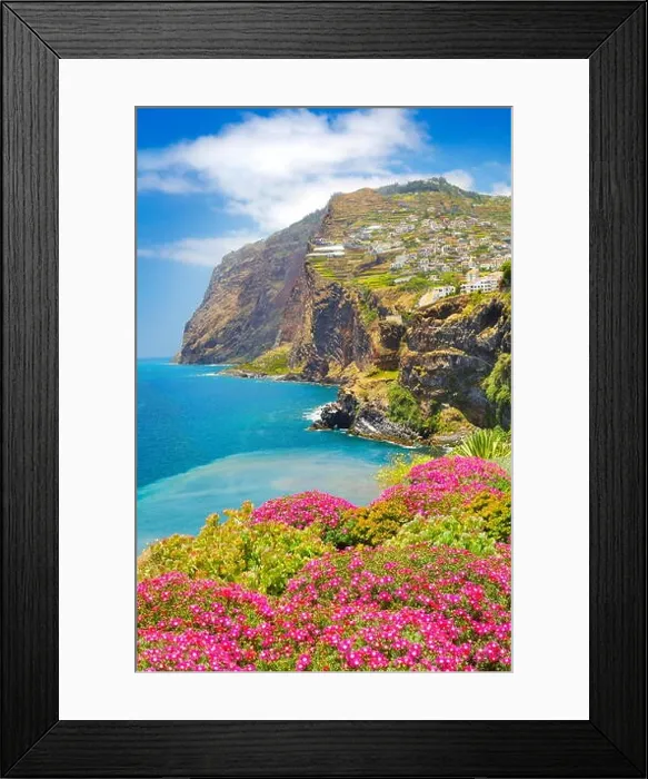 Framed Print : View at Cabo Girao Cliff - Camara de Lobos, Madeira island, Portugal Framed Print : View at Cabo Girao Cliff - Camara de Lobos, Madeira island, Portugal