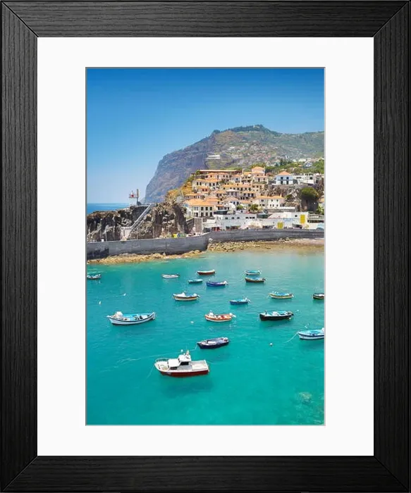 Framed Print : Fishing village Camara de Lobos and Cabo Girao Cliff, Madeira Island, Portugal Framed Print : Fishing village Camara de Lobos and Cabo Girao Cliff, Madeira Island, Portugal