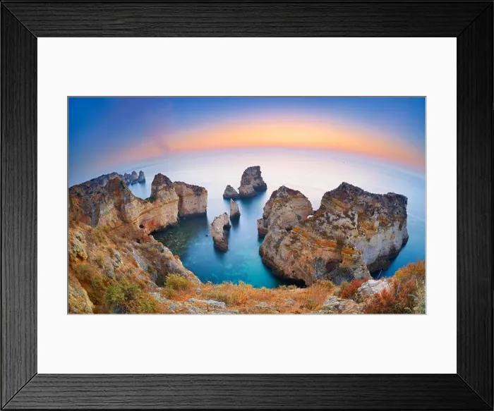 Framed Print : Algarve coast before sunrise, Ponta da Piedade, Algarve, Lagos, Portugal Framed Print : Algarve coast before sunrise, Ponta da Piedade, Algarve, Lagos, Portugal