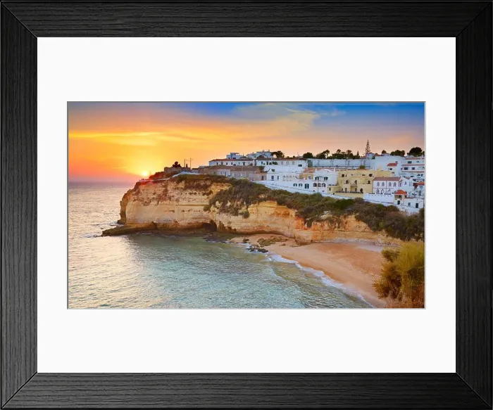 Framed Print : Sunset at Algarve coast, Carvoeiro, Portugal Framed Print : Sunset at Algarve coast, Carvoeiro, Portugal