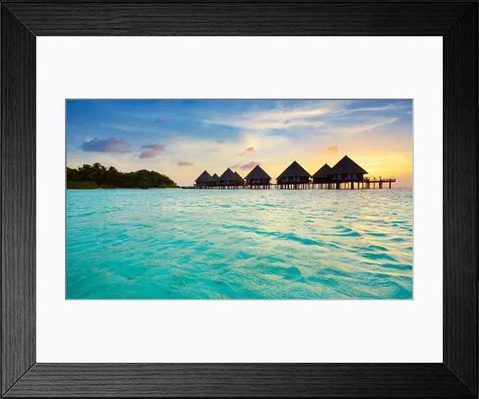 Framed Print : Sunset at Maldives Islands