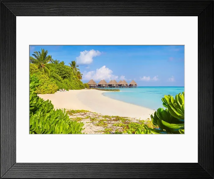 Framed Print : Tropical beach at Maldives Islands, Ari Atoll Framed Print : Tropical beach at Maldives Islands, Ari Atoll