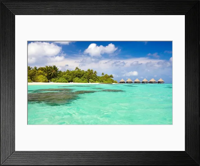 Framed Print : Tropical landscape at Maldives Islands, Ari Atoll Framed Print : Tropical landscape at Maldives Islands, Ari Atoll