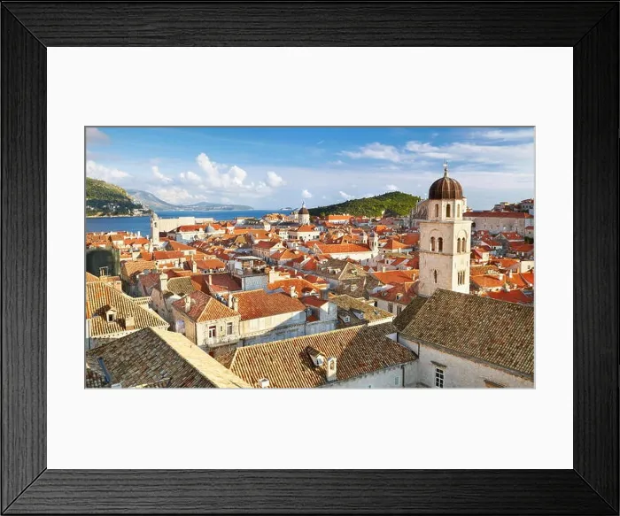 Framed Print : Dubrovnik - aerial view from City Walls of the Dubrovnik Old Town City, Croatia Framed Print : Dubrovnik - aerial view from City Walls of the Dubrovnik Old Town City, Croatia