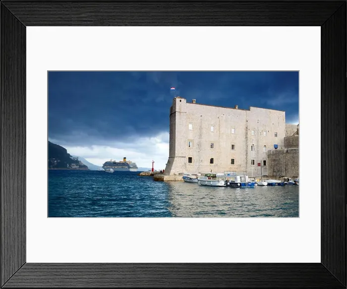 Framed Print : Dubrovnik, St John's Fortress and harbor, Croatia Framed Print : Dubrovnik, St John's Fortress and harbor, Croatia