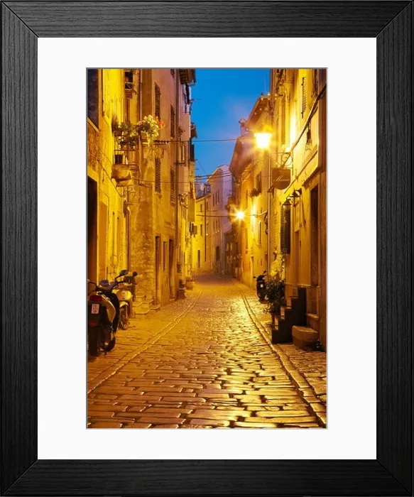 Framed Print : Old Town in Rovinj, Croatia, Europe Framed Print : Old Town in Rovinj, Croatia, Europe
