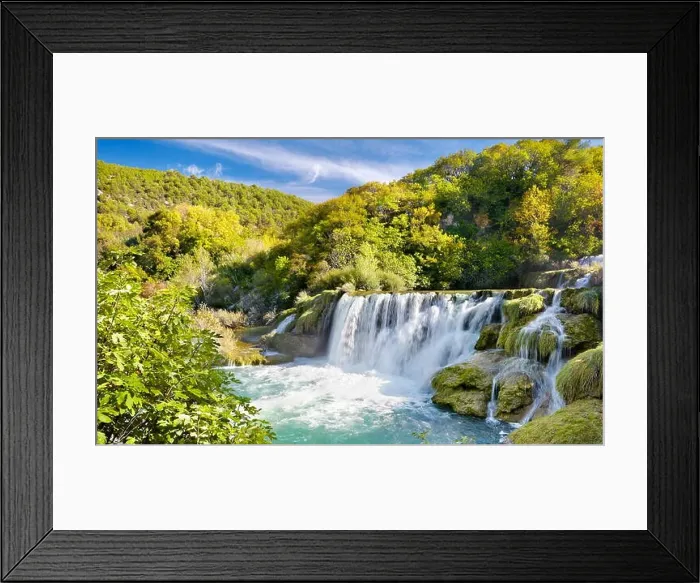Framed Print : Krka waterfalls, Krka National Park, Croatia, Europe