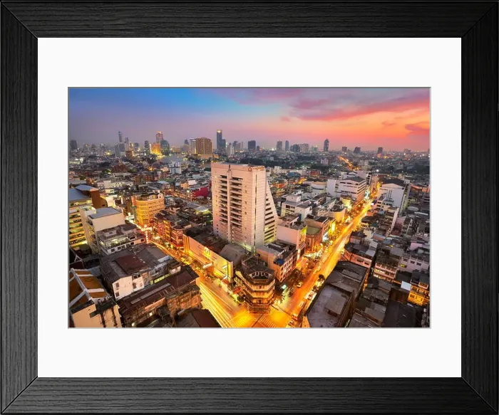 Framed Print : Bangkok city, view from The Grand China Princess Hotel at sunset, Bangkok, Thailand Framed Print : Bangkok city, view from The Grand China Princess Hotel at sunset, Bangkok, Thailand