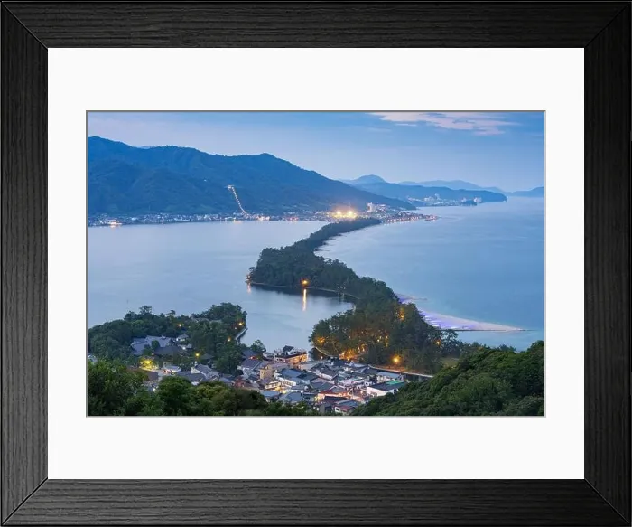 Framed Print : Amanohashidate, Kyoto, Japan overlooking the sandbar Framed Print : Amanohashidate, Kyoto, Japan overlooking the sandbar