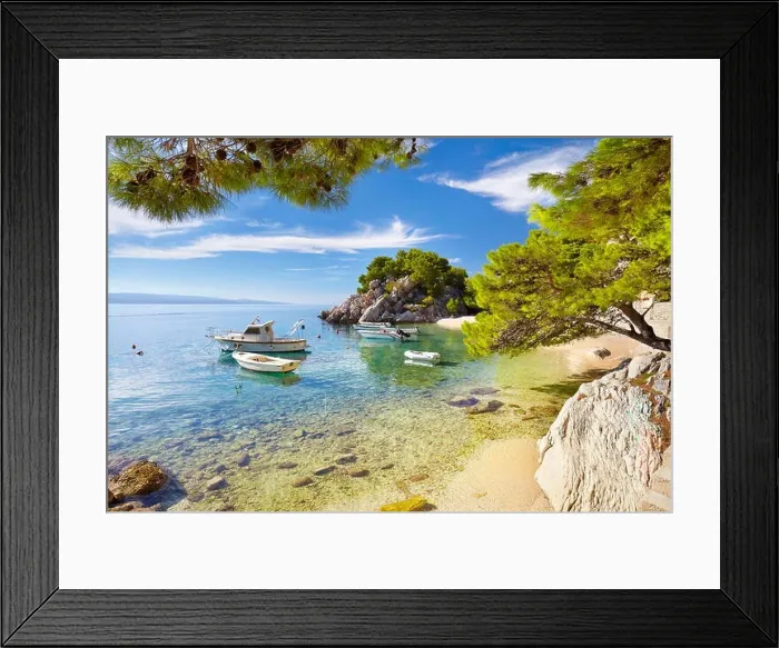 Framed Print : Brela Village, Makarska Riviera landscape - Croatia