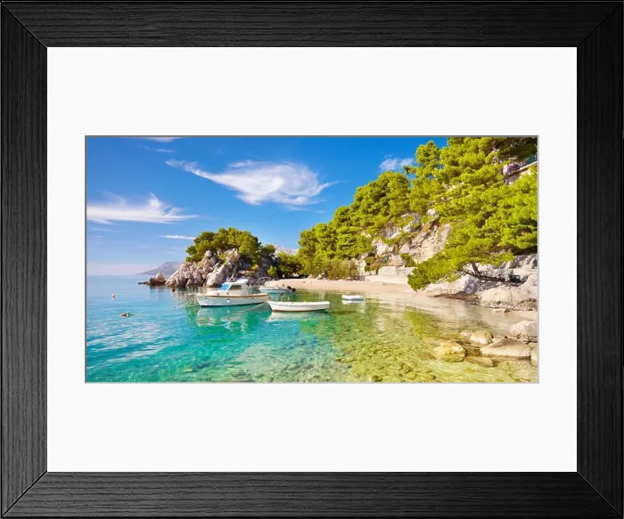 Framed Print : Coast in Brela Village, Makarska Riviera, Croatia Framed Print : Coast in Brela Village, Makarska Riviera, Croatia