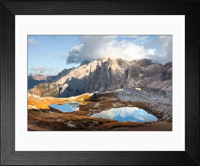 Framed Print : Clear turquoise water of alpine lakes Piani in the Tre Cime Di Laveredo National Park, Dolomites, Italy Framed Print : Clear turquoise water of alpine lakes Piani in the Tre Cime Di Laveredo National Park, Dolomites, Italy