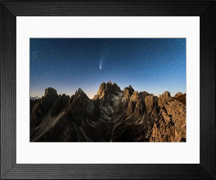 Framed Print : Marmarole mountain group with Cimon del Froppa against the backdrop of incredible starry sky, Dolomites, Italy. Landscape photography Framed Print : Marmarole mountain group with Cimon del Froppa against the backdrop of incredible starry sky, Dolomites, Italy. Landscape photography