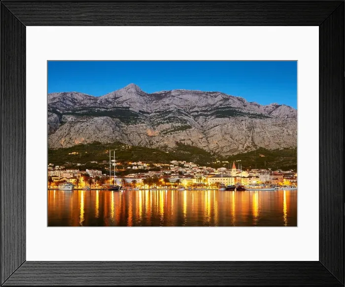 Framed Print : Makarska at evening time, Makarska Riviera - Croatia Framed Print : Makarska at evening time, Makarska Riviera - Croatia