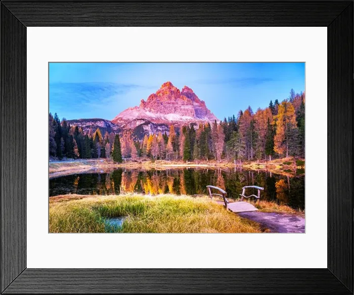 Framed Print : Picturesque landscape with famous lake Antorno (Lago di Antorno) in autumn Dolomites mountains. Incredible sunset in Italy Dolomites Framed Print : Picturesque landscape with famous lake Antorno (Lago di Antorno) in autumn Dolomites mountains. Incredible sunset in Italy Dolomites
