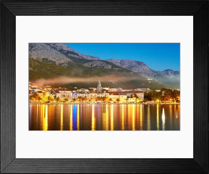 Framed Print : Makarska at evening, Makarska Riviera - Croatia, Europe Framed Print : Makarska at evening, Makarska Riviera - Croatia, Europe
