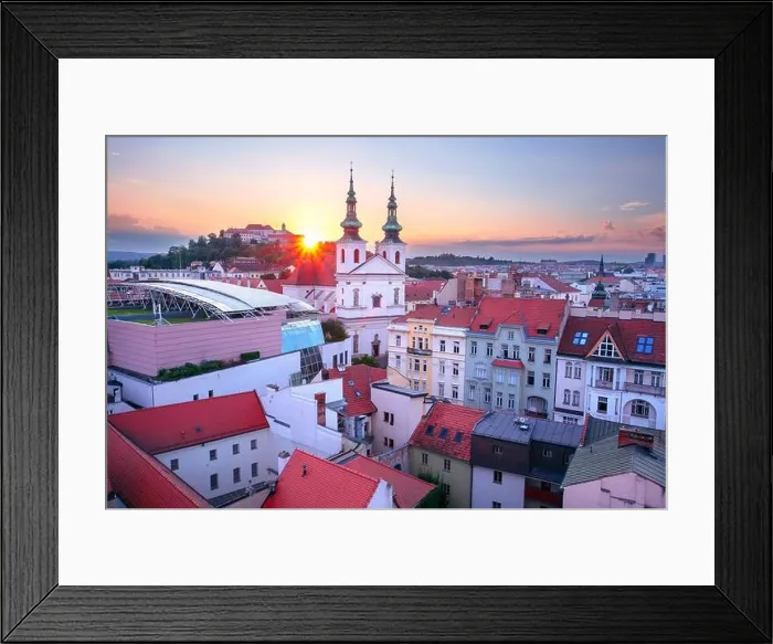 Framed Print : Brno, Czech Republic. Aerial cityscape image of Brno, second largest city in Czech Republic at summer sunset Framed Print : Brno, Czech Republic. Aerial cityscape image of Brno, second largest city in Czech Republic at summer sunset
