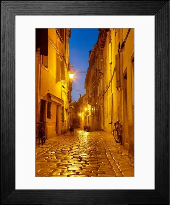 Framed Print : Old Town in Rovinj, Croatia, Europe Framed Print : Old Town in Rovinj, Croatia, Europe