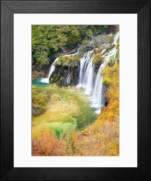 Framed Print : Waterfalls in Plitvice Lakes National Park (Plitvicka Jezera), autumn landscape, Croatia, UNESCO Framed Print : Waterfalls in Plitvice Lakes National Park (Plitvicka Jezera), autumn landscape, Croatia, UNESCO