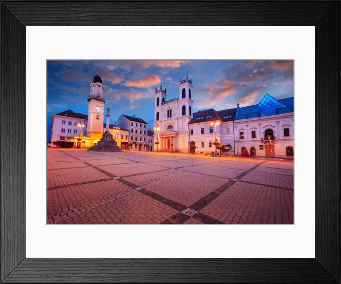 Framed Print : Banska Bystrica, Slovak Republic. Cityscape image of downtown Banska Bystrica, Slovakia with the Slovak National Uprising Square at summer sunrise Framed Print : Banska Bystrica, Slovak Republic. Cityscape image of downtown Banska Bystrica, Slovakia with the Slovak National Uprising Square at summer sunrise