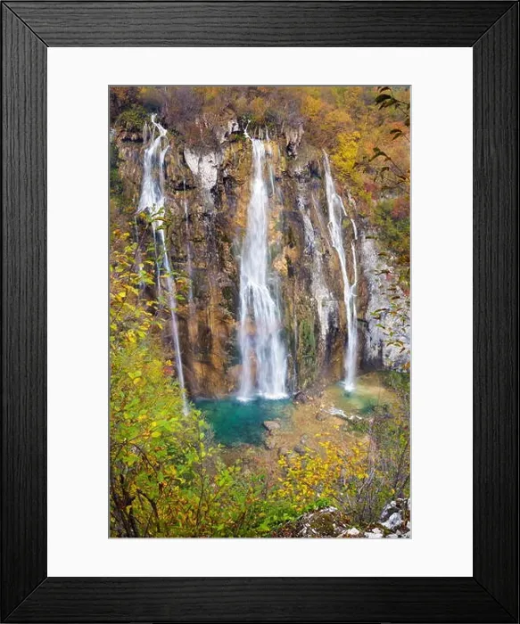 Framed Print : The Big Waterfall, Veliki slap, Plitvice Lakes National Park, Croatia, UNESCO