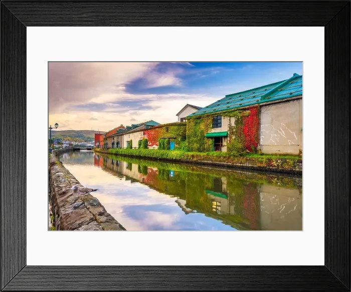 Framed Print : Historic Otaru Canals in Otaru, Hokkaido Prefecture, Japan at twilight Framed Print : Historic Otaru Canals in Otaru, Hokkaido Prefecture, Japan at twilight