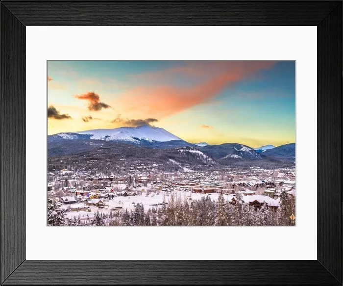 Framed Print : Breckenridge, Colorado, USA ski resort town skyline in winter at dawn Framed Print : Breckenridge, Colorado, USA ski resort town skyline in winter at dawn