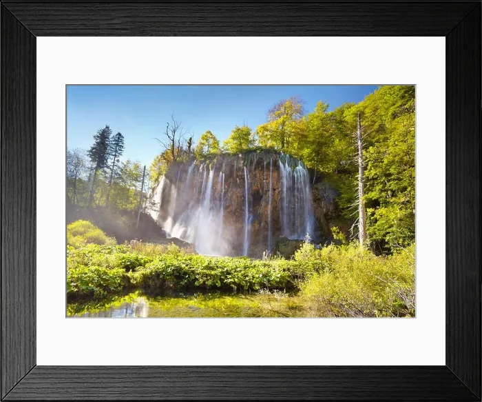 Framed Print : Croatia - Plitvice Lakes National Park, waterfall Galovacky buk Framed Print : Croatia - Plitvice Lakes National Park, waterfall Galovacky buk