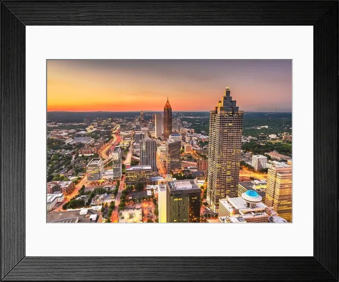 Framed Print : Atlanta, Georgia, USA downtown skyline at dusk Framed Print : Atlanta, Georgia, USA downtown skyline at dusk