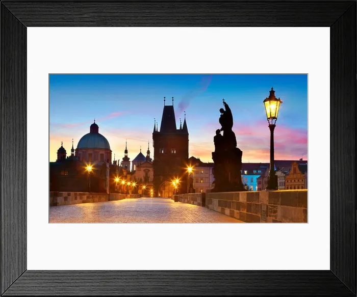 Framed Print : Charles Bridge skyline, Prague Old Town city, Czech Republic, UNESCO Framed Print : Charles Bridge skyline, Prague Old Town city, Czech Republic, UNESCO