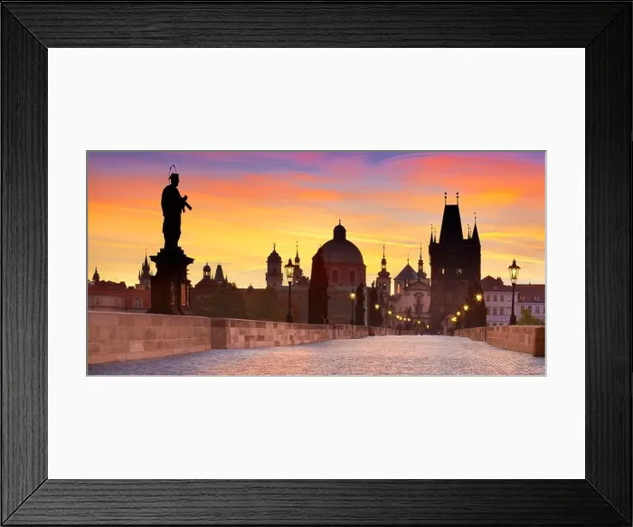 Framed Print : Charles Bridge before sunrise, Prague Old Town skyline, Czech Republic, UNESCO Framed Print : Charles Bridge before sunrise, Prague Old Town skyline, Czech Republic, UNESCO