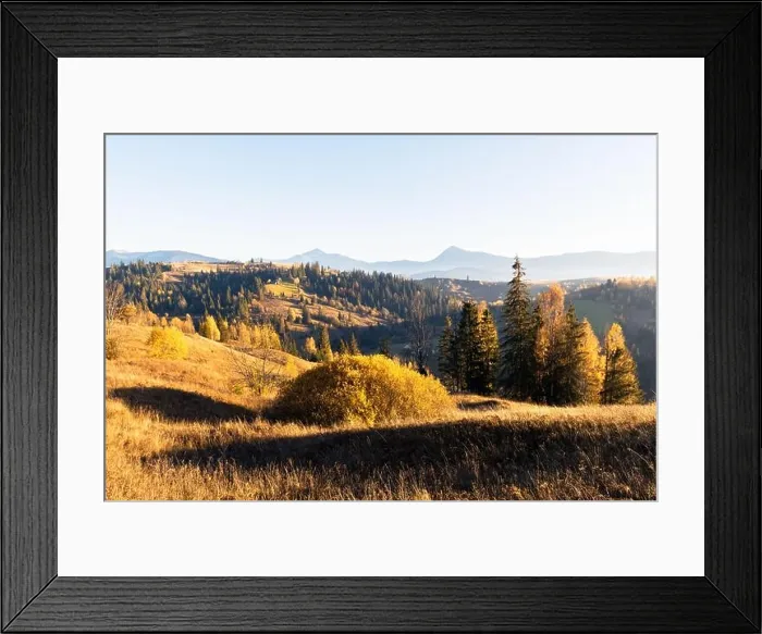 Framed Print : Amazing scene on autumn mountains. Yellow and orange trees in fantastic morning sunlight. Carpathians, Europe. Landscape photography Framed Print : Amazing scene on autumn mountains. Yellow and orange trees in fantastic morning sunlight. Carpathians, Europe. Landscape photography