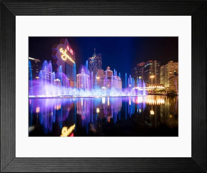 Framed Print : MACAU (Macao), CHINA - October 14, 2017 : Macau (Macao) - the gambling capital of Asia. Beautiful and very colorful city with lots of bright neon sig Framed Print : MACAU (Macao), CHINA - October 14, 2017 : Macau (Macao) - the gambling capital of Asia. Beautiful and very colorful city with lots of bright neon sig