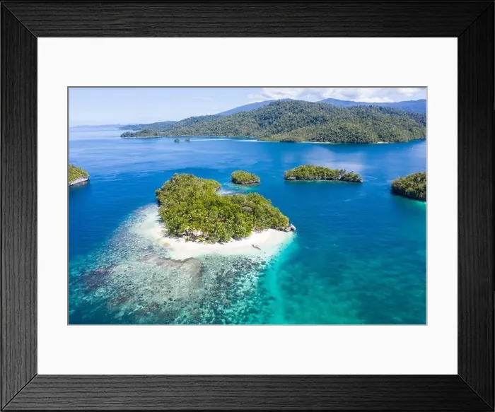 Framed Print : The many tropical islands within Raja Ampat, Indonesia, are surrounded by amazing coral reefs. This region is the center of marine biodiversity Framed Print : The many tropical islands within Raja Ampat, Indonesia, are surrounded by amazing coral reefs. This region is the center of marine biodiversity