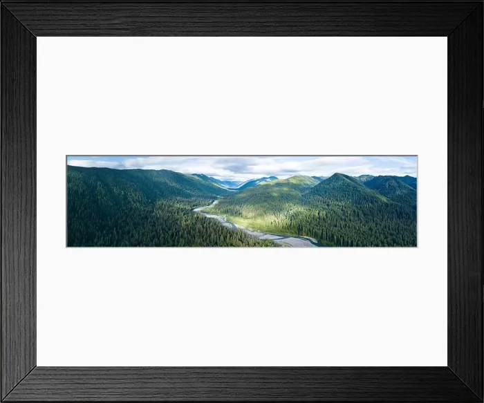 Framed Print : Located on the rugged Olympic Peninsula, the scenic Hoh river flows through one of the largest temperate rainforests in the U.S