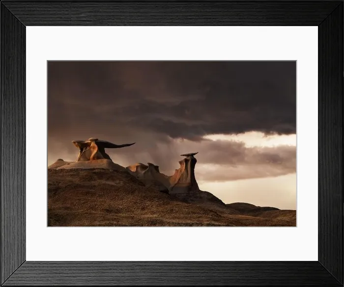 Framed Print : Stone Wings, bizarre rock formations in Bisti Badlands, New Mexico, USA Framed Print : Stone Wings, bizarre rock formations in Bisti Badlands, New Mexico, USA