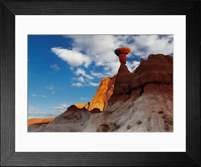 Framed Print : Toadstool Hoodoo amazing mushroom shaped rock in Utah desert, USA Framed Print : Toadstool Hoodoo amazing mushroom shaped rock in Utah desert, USA