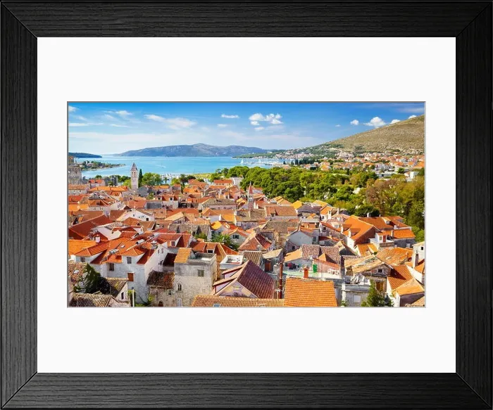 Framed Print : Aerial view of Trogir Old Town, Croatia