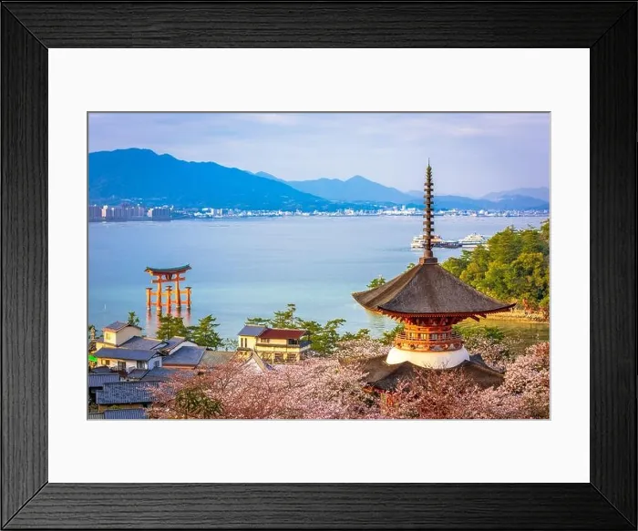 Framed Print : Miyajima Island, Hiroshima, Japan in spring at dusk Framed Print : Miyajima Island, Hiroshima, Japan in spring at dusk