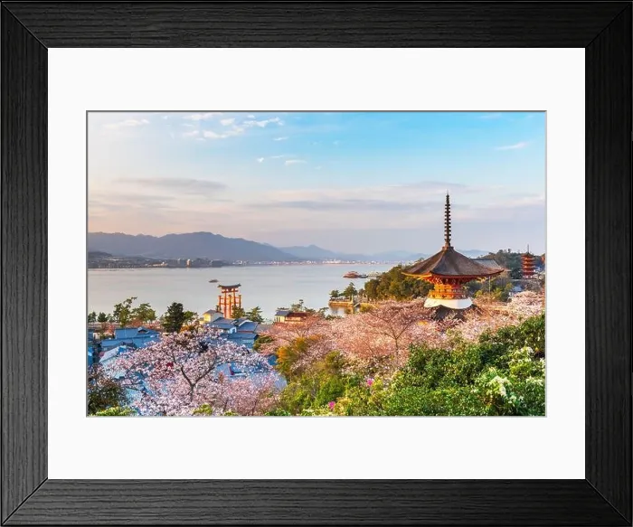Framed Print : Miyajima Island, Hiroshima, Japan in spring at dusk Framed Print : Miyajima Island, Hiroshima, Japan in spring at dusk