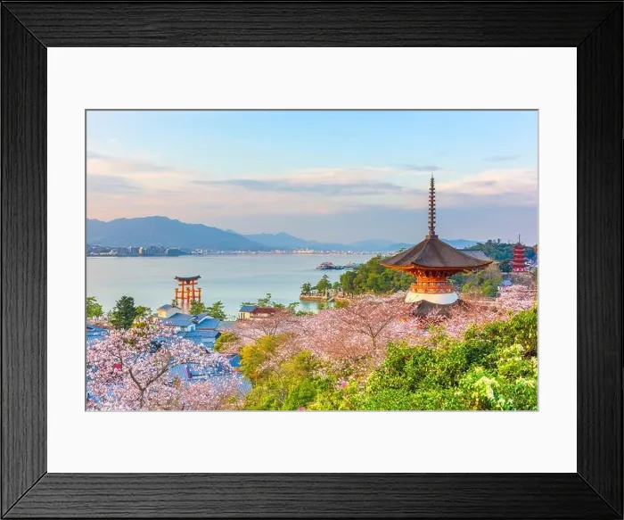 Framed Print : Miyajima Island, Hiroshima, Japan in spring at dusk Framed Print : Miyajima Island, Hiroshima, Japan in spring at dusk