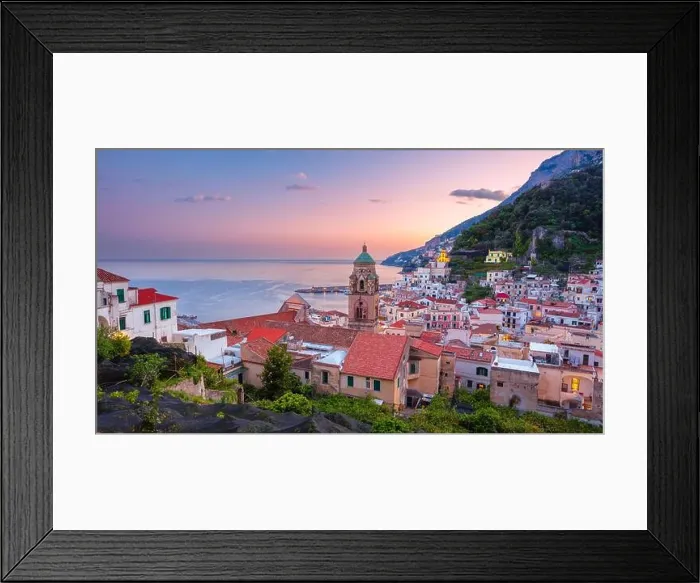 Framed Print : Amalfi, Italy. Cityscape image of famous coastal city Amalfi, located on Amalfi Coast, Italy at sunset Framed Print : Amalfi, Italy. Cityscape image of famous coastal city Amalfi, located on Amalfi Coast, Italy at sunset