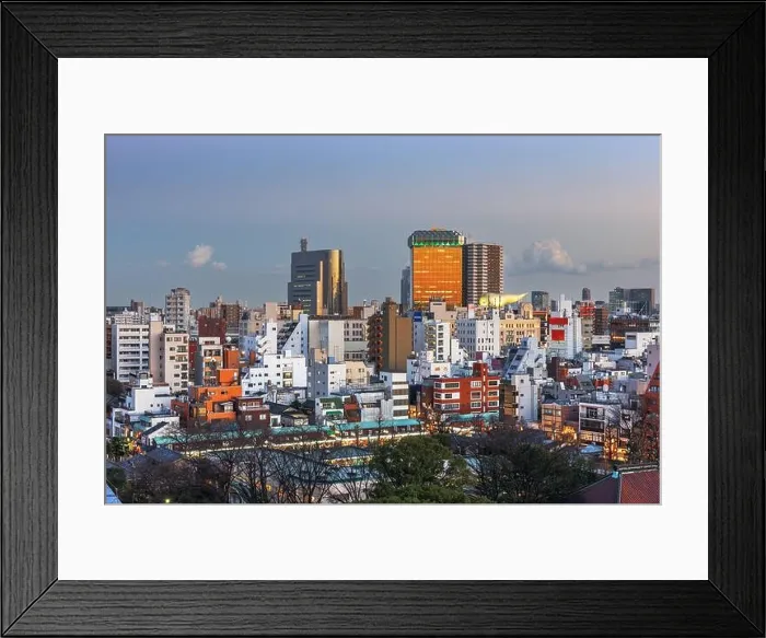 Framed Print : Tokyo, Japan apartment buildings and cityscape in Sumida Ward at dusk Framed Print : Tokyo, Japan apartment buildings and cityscape in Sumida Ward at dusk