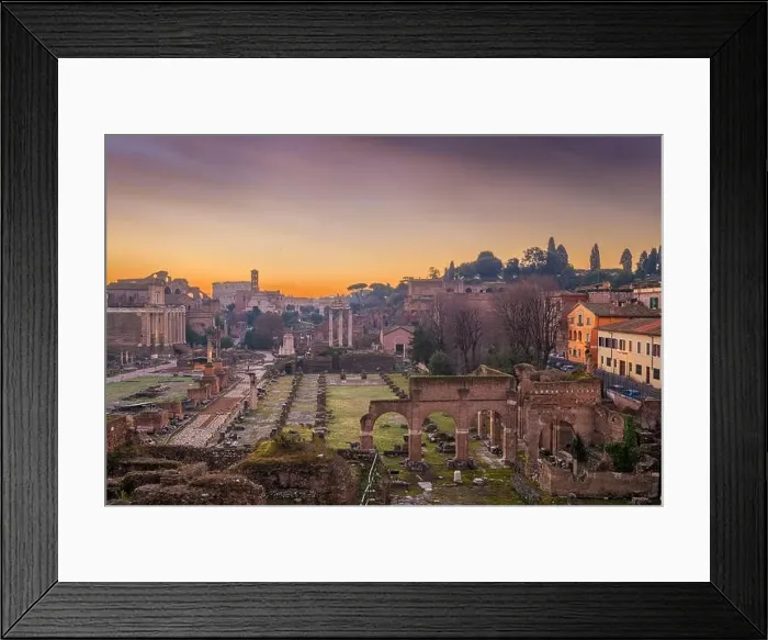 Framed Print : Rome, Italy at the historic Roman Forum ruins at dusk Framed Print : Rome, Italy at the historic Roman Forum ruins at dusk
