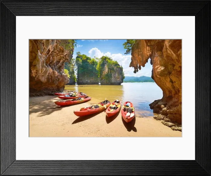 Framed Print : Thailand - Krabi province, Phang Nga Bay, canoe trip Framed Print : Thailand - Krabi province, Phang Nga Bay, canoe trip