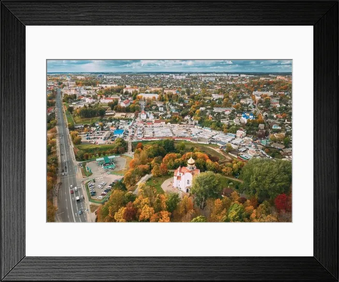 Framed Print : Mahiliou, Belarus. Mogilev Cityscape With Temple of the Holy Royal Martyrs and New Martyrs and Confessors of the 20th Century. Aerial View Of Skyline Framed Print : Mahiliou, Belarus. Mogilev Cityscape With Temple of the Holy Royal Martyrs and New Martyrs and Confessors of the 20th Century. Aerial View Of Skyline