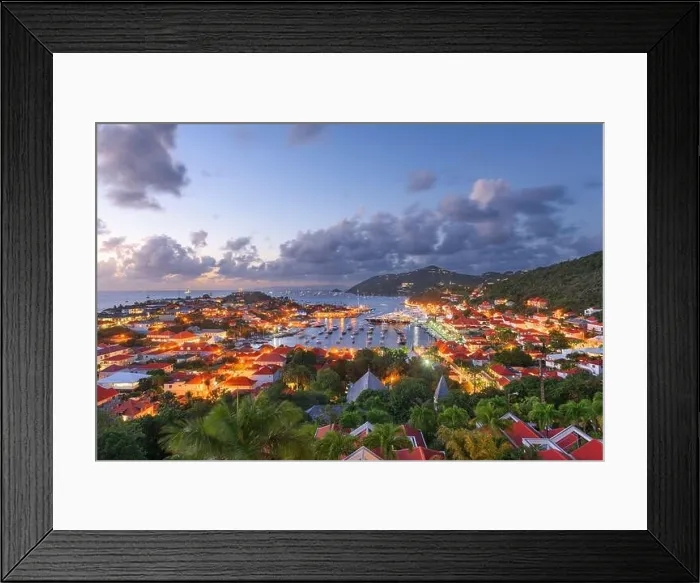 Framed Print : Gustavia, Saint Barthelemy skyline in the Caribbean Framed Print : Gustavia, Saint Barthelemy skyline in the Caribbean