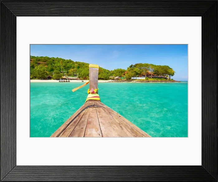 Framed Print : Thailand - Phi Phi Island, Phang Nga Bay, long tail boat Framed Print : Thailand - Phi Phi Island, Phang Nga Bay, long tail boat
