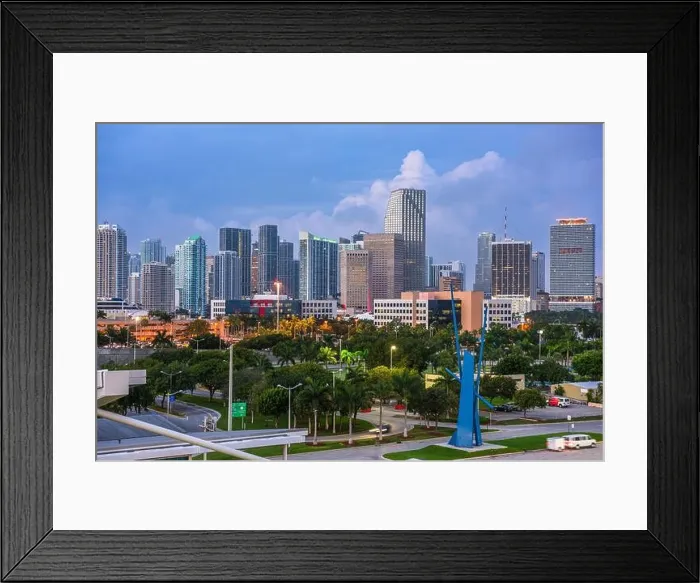 Framed Print : Miami, Florida, USA downtown city skyline at twilight Framed Print : Miami, Florida, USA downtown city skyline at twilight