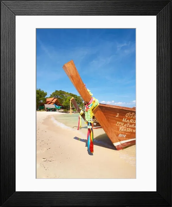 Framed Print : Thailand - Phi Phi Island, Phang Nga Bay, long tail boat Framed Print : Thailand - Phi Phi Island, Phang Nga Bay, long tail boat